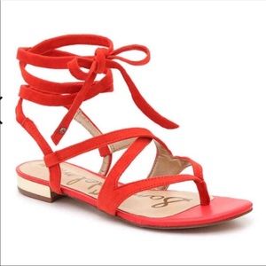 Sam Edelman Davina red lace up sandals